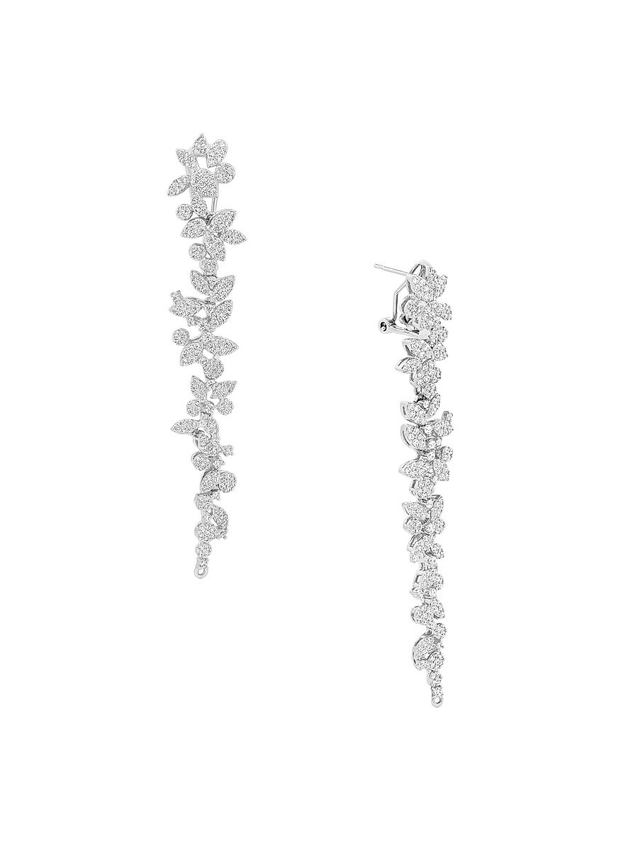 Women's Sierra Silver-Plated & Cubic Zirconia Drop Earrings - Silver