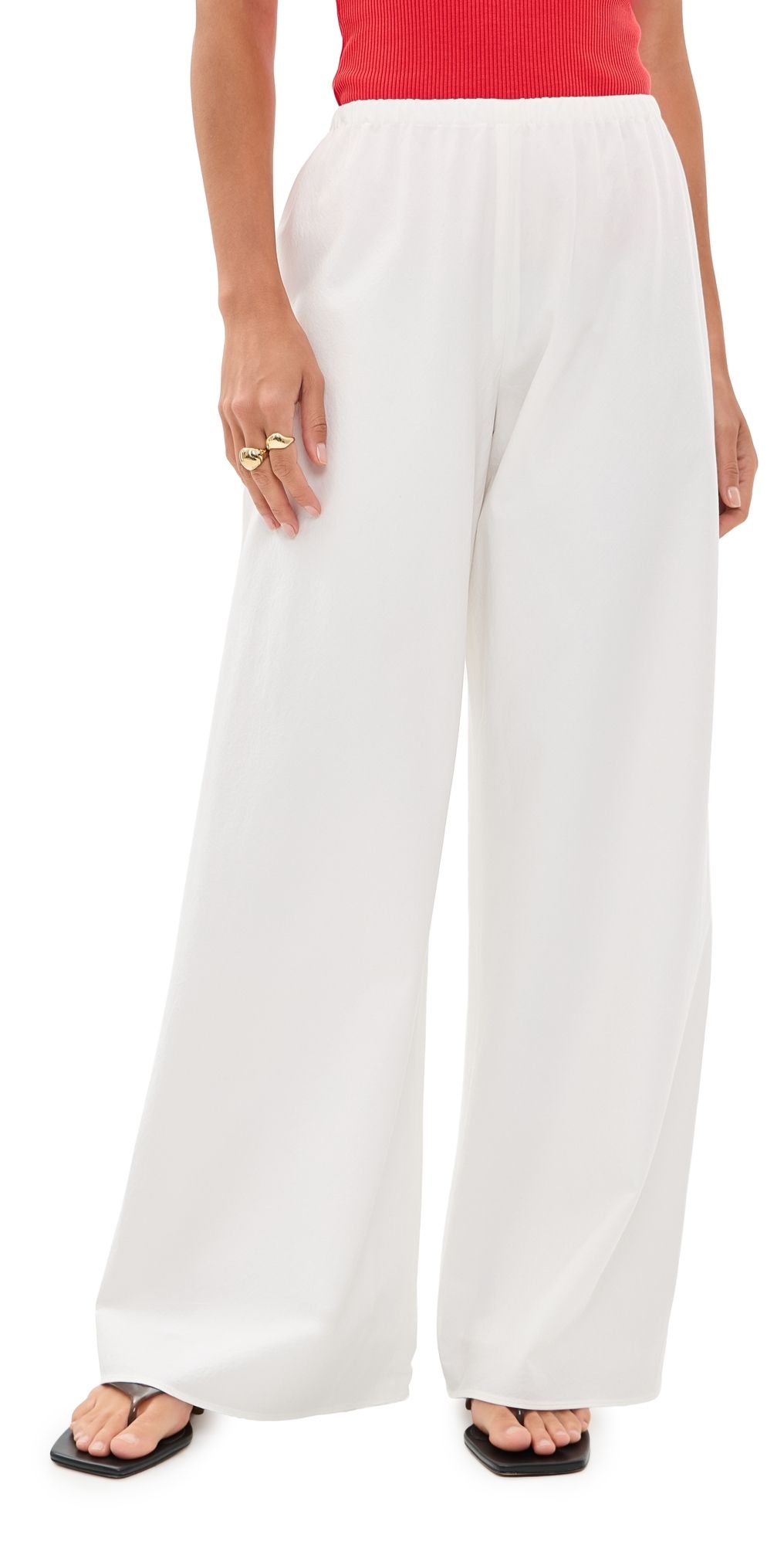 La Ligne Cotton Poplin Colby Pants White M