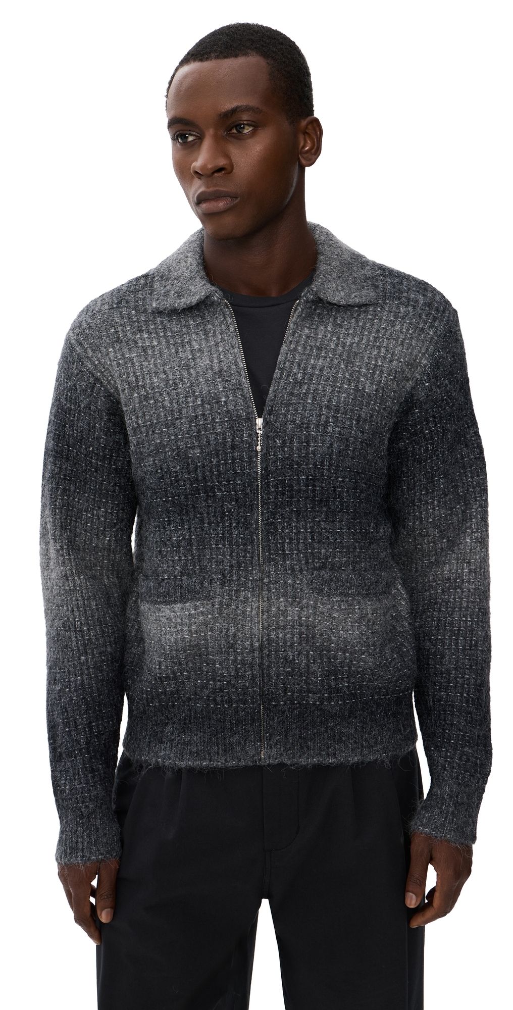 Obey Anton Gradient Cardigan Charcoal Multi XL