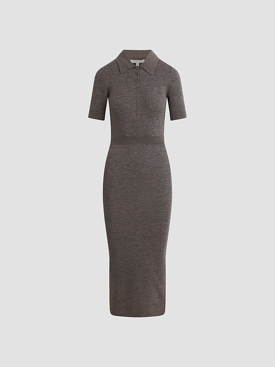 Women's The Hard To Get Wool Midi Dress - Heather Grey - Size XS