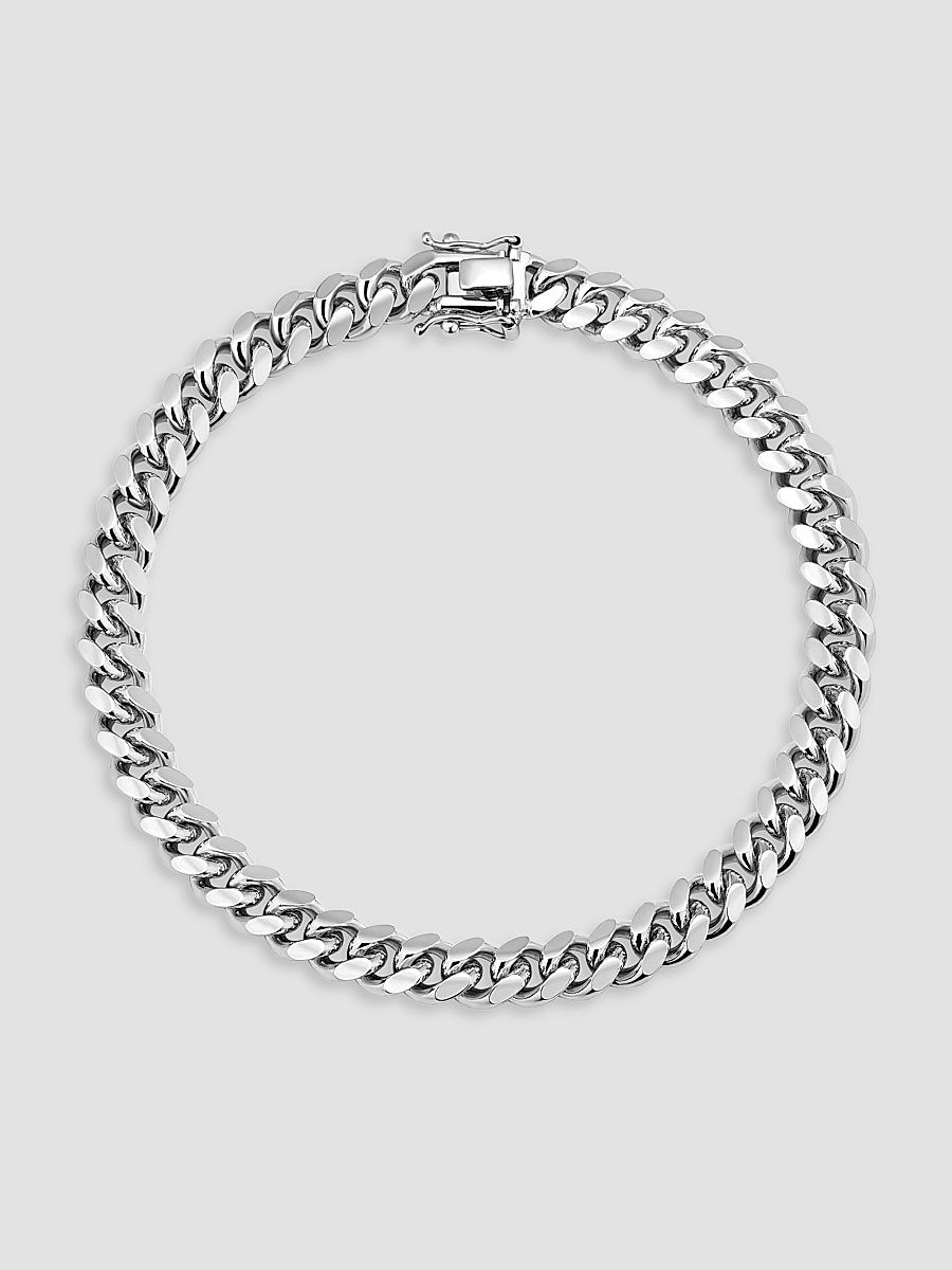 Men's Cuban Statement Bracelet in Sterling Silver - Silver