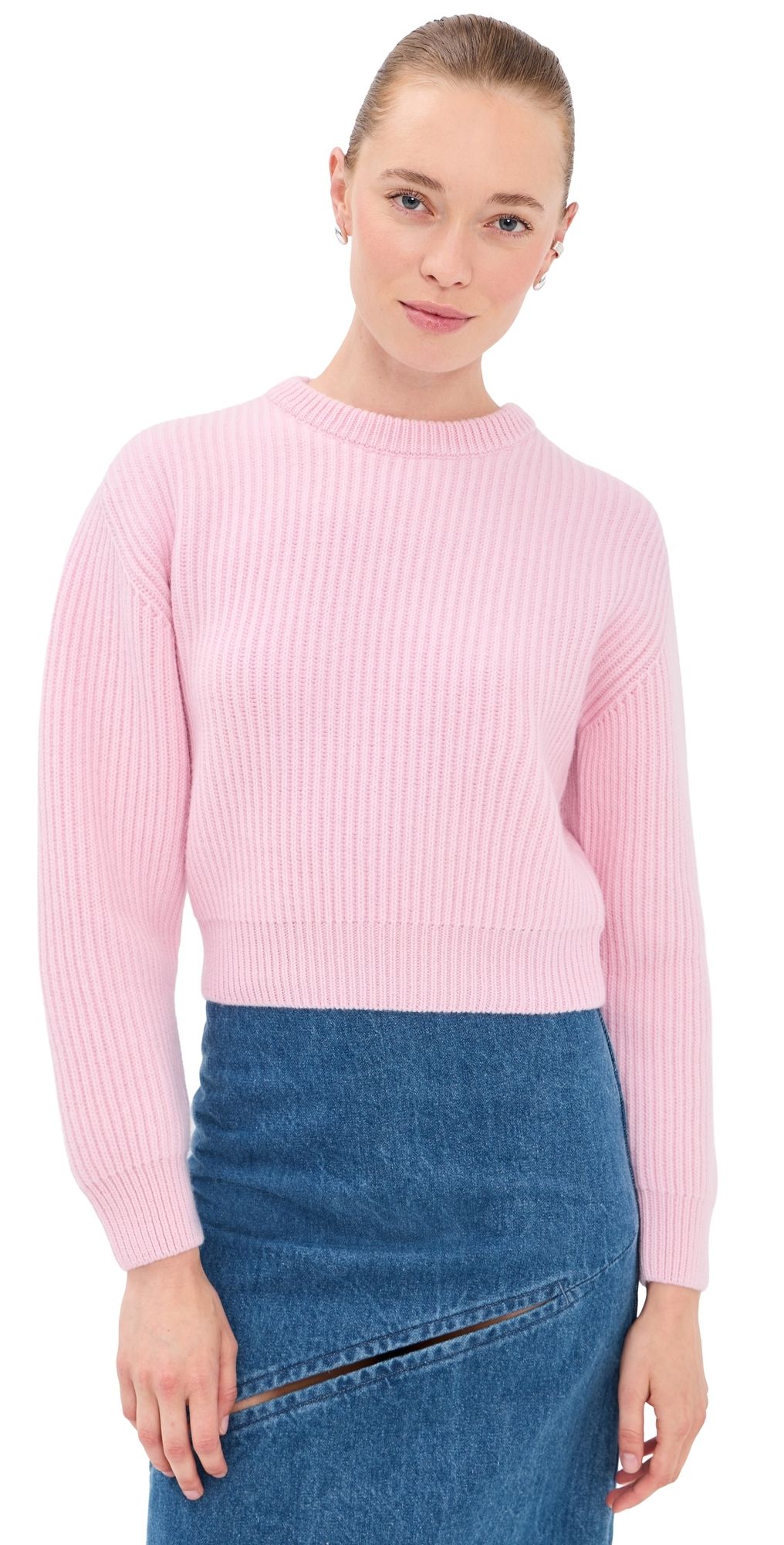 Jil Sander Wool Crew Neck Sweater Candy Pink 44