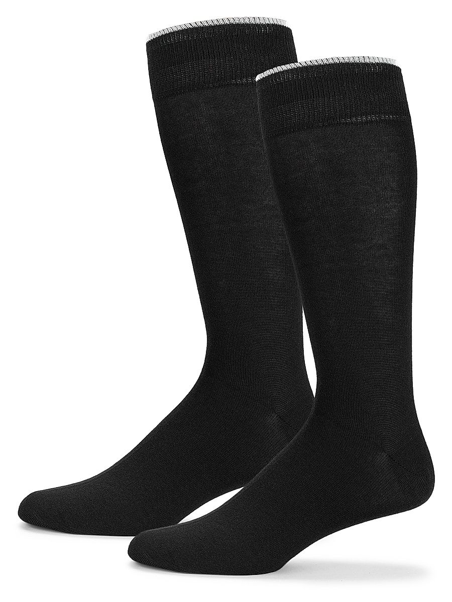 Men's 2-Pack Cotton-Blend Calf Socks - Black