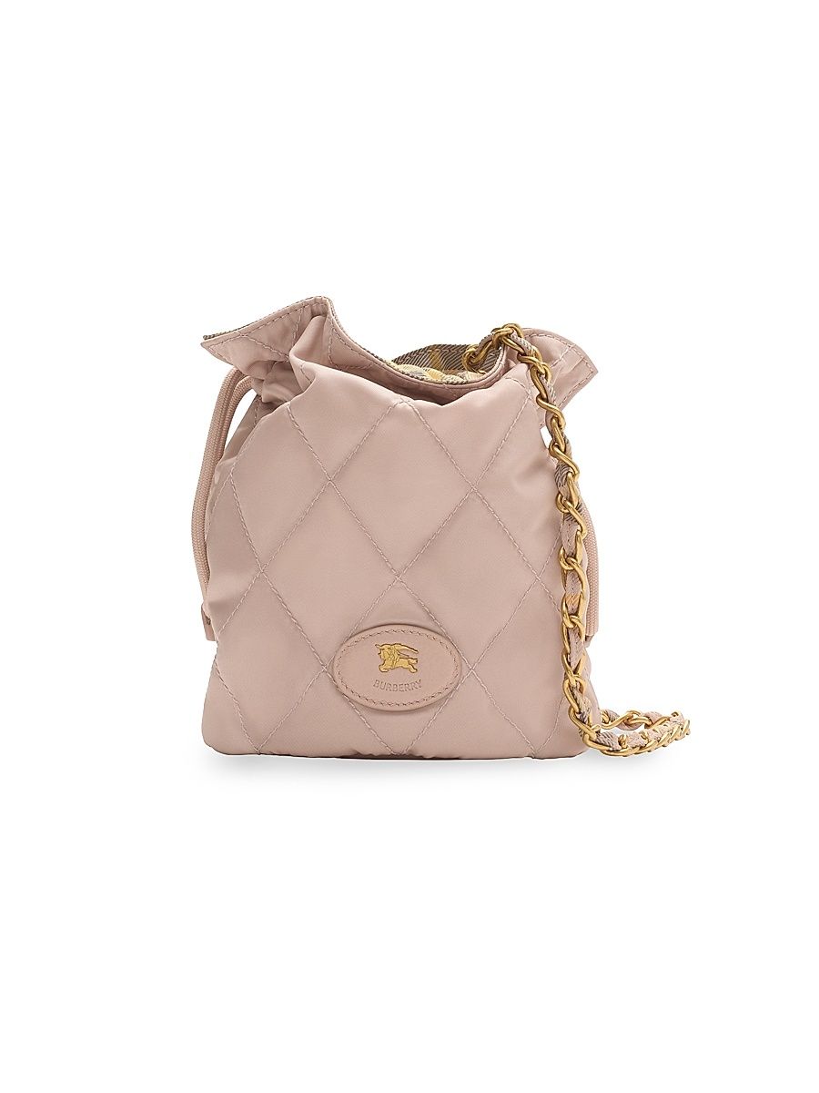Women's Quilted Bucket Bag - Rose Beige