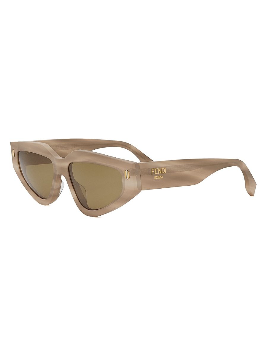 Women's Roma 54MM Cat-Eye Sunglasses - Beige Brown