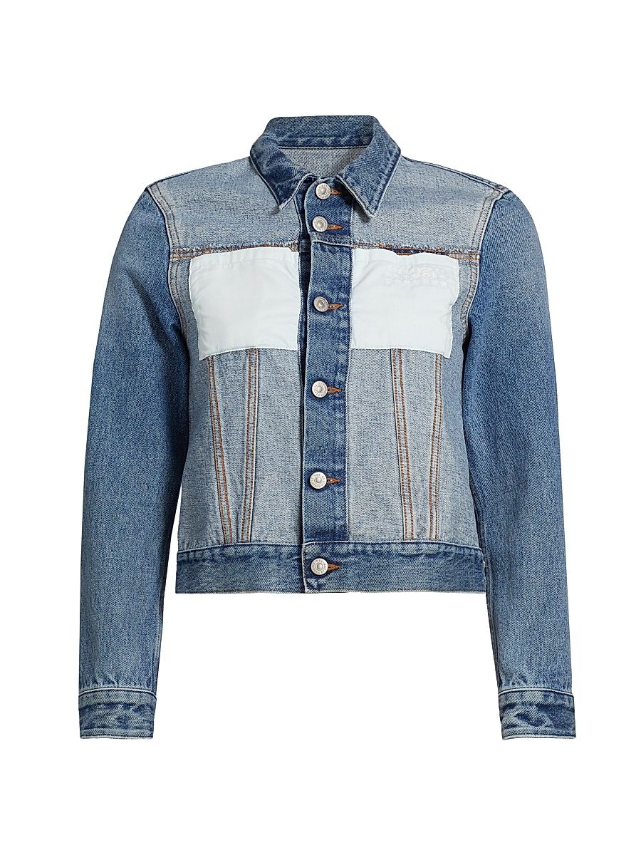 Women's Reversed Denim Sports Jacket - Medium Blue - Size 6