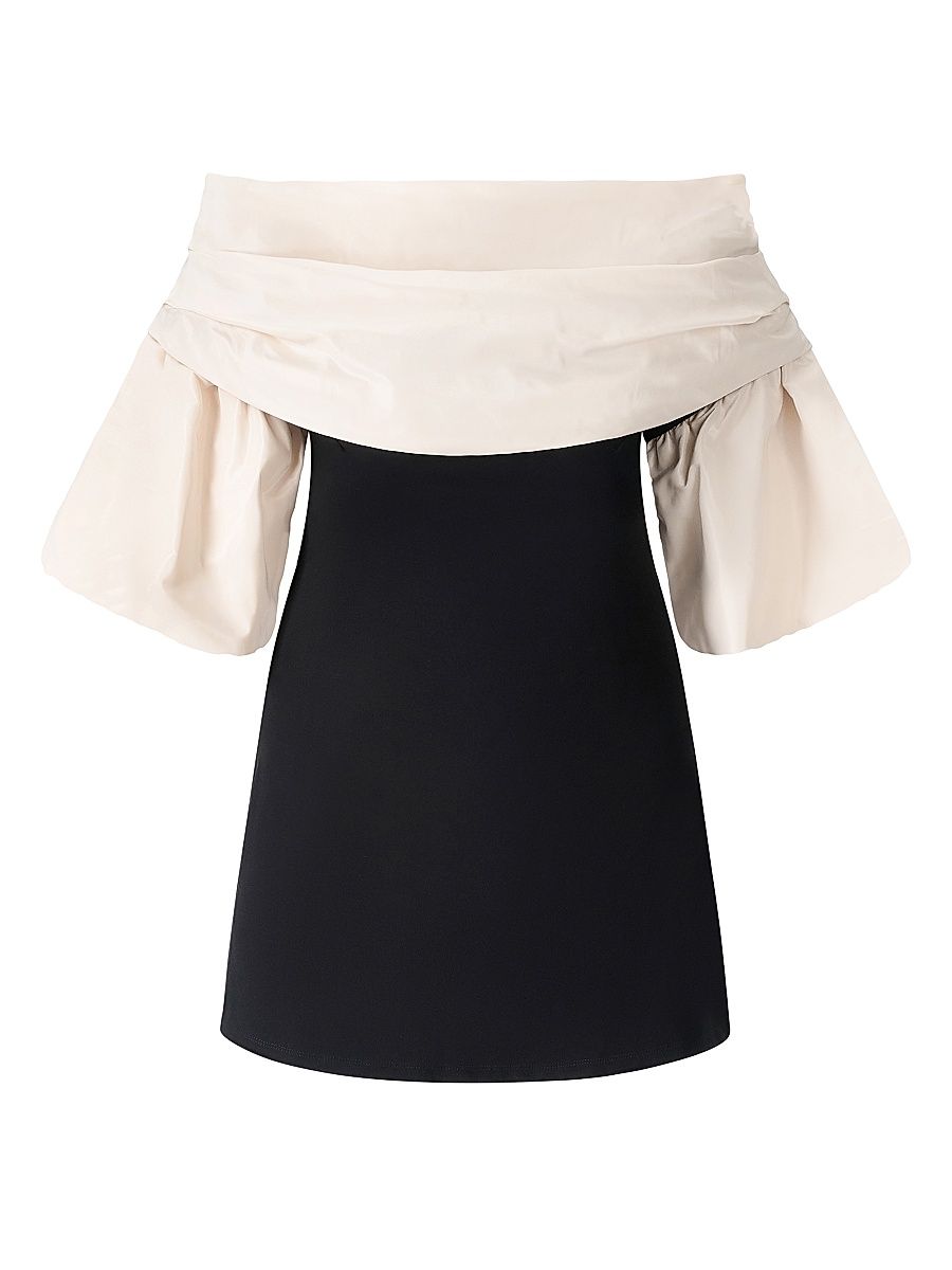 Women's Harper Off-the-Shoulder Minidress - Black Ivory - Size XL