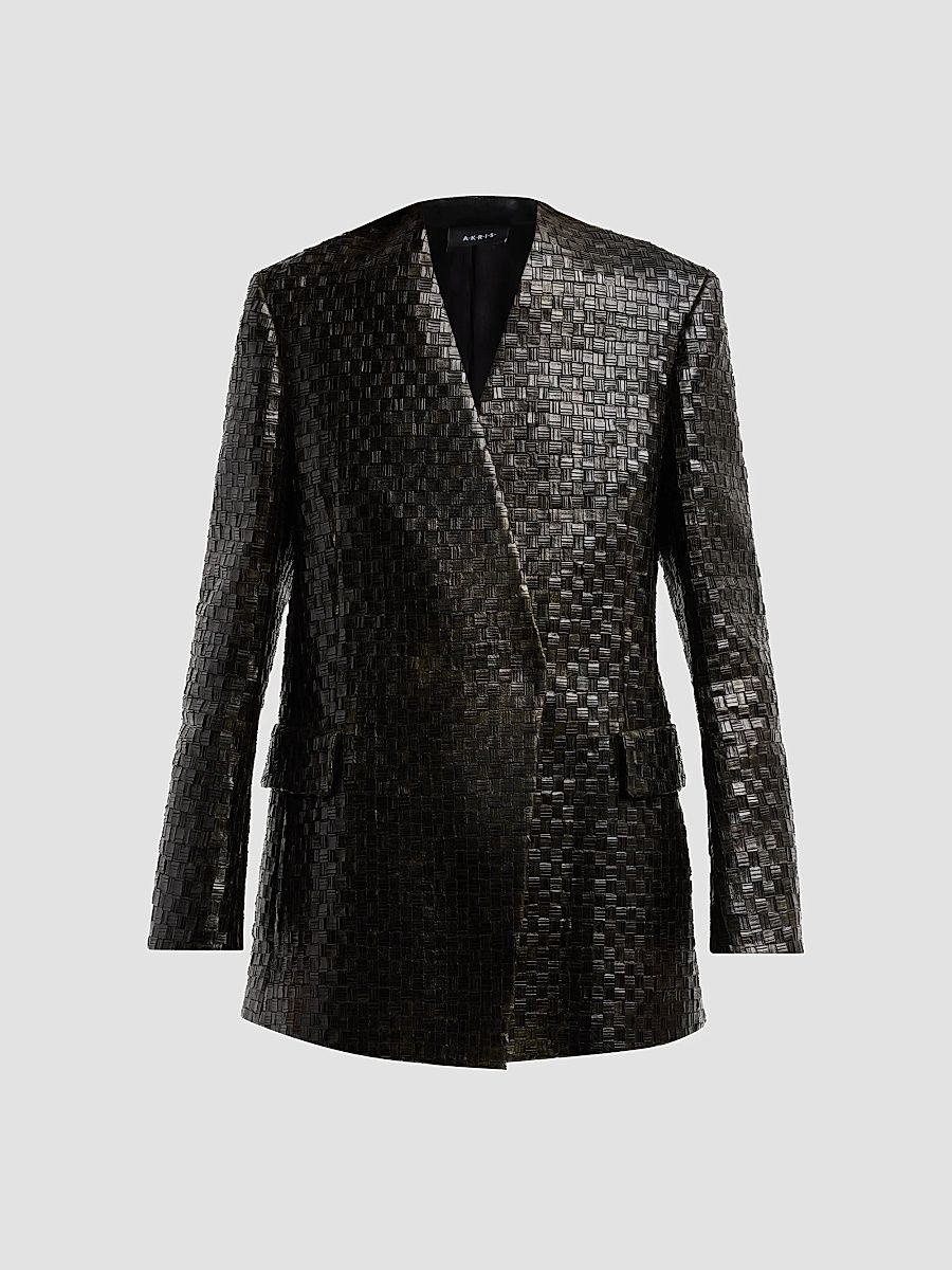 Women's Kepler Metal Braid Blazer - Black - Size 10
