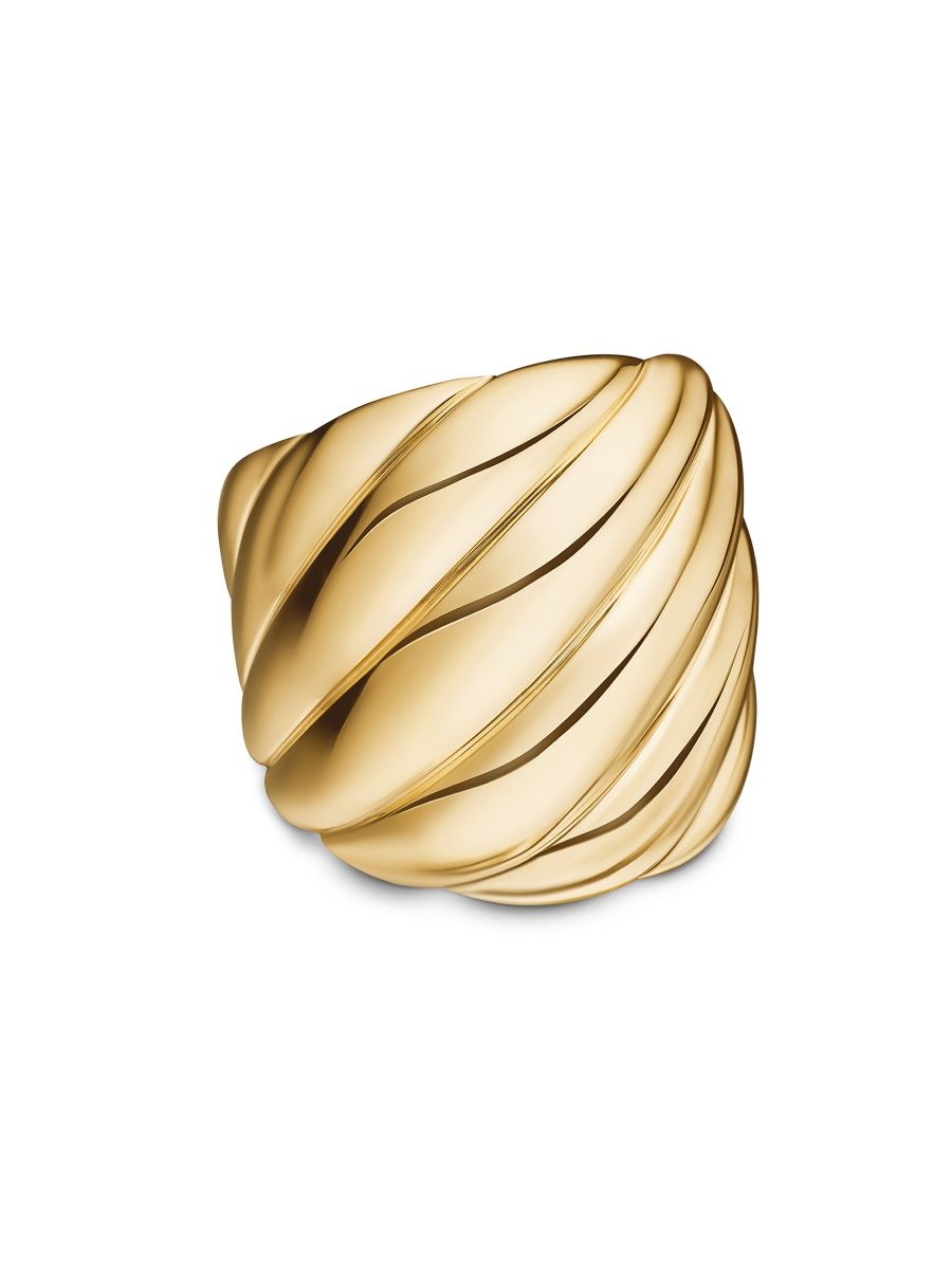 David Yurman Women's Sculpted Cable Ring in 18K Yellow Gold - Gold - Size 7