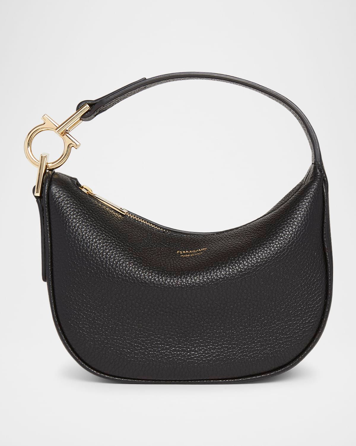 Smile Grainy Leather Top-Handle Bag