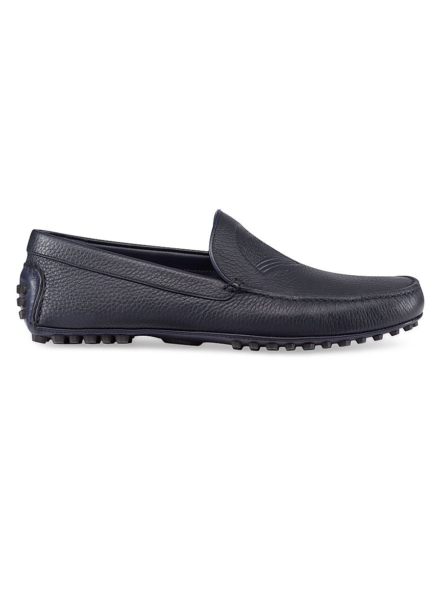 Men's Calfskin Leather Driving Shoes - Blue - Size 9.5