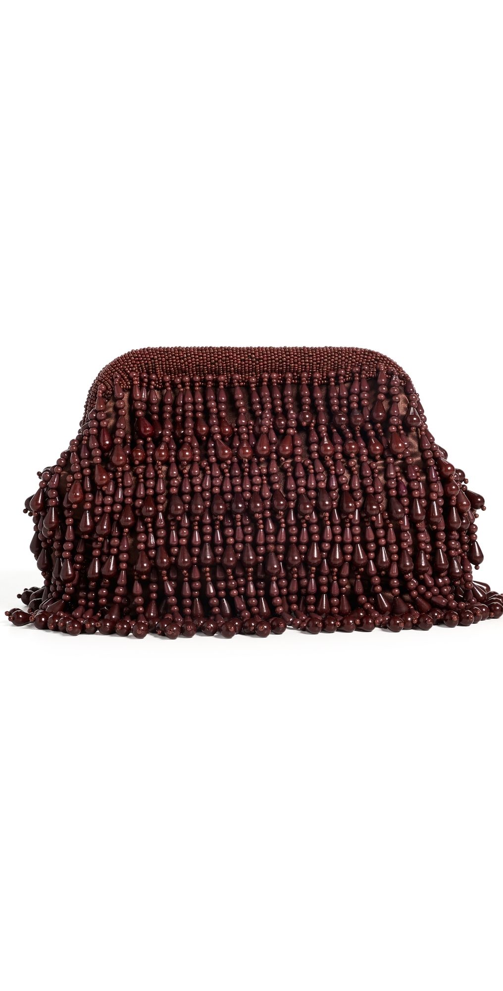 SIMONMILLER Beaded Drop Clutch Chocolate One Size