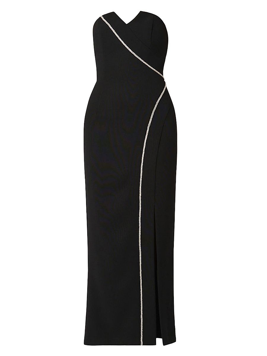 Shoshanna Women's Star Bandeau Slit Midi-Dress - Jet - Size 6