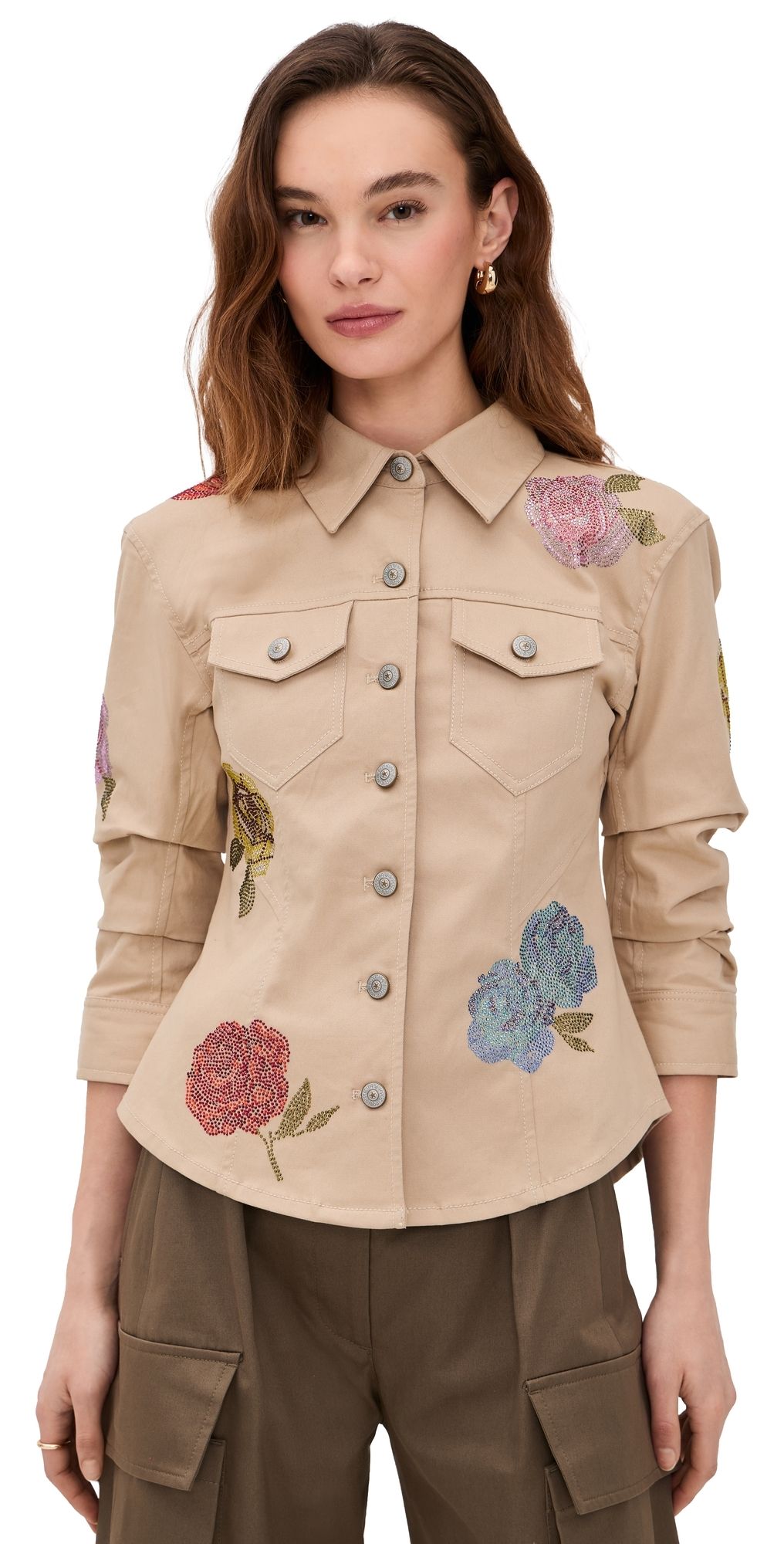 Cinq à Sept Scrunched Canyon Jacket Khaki Multi S
