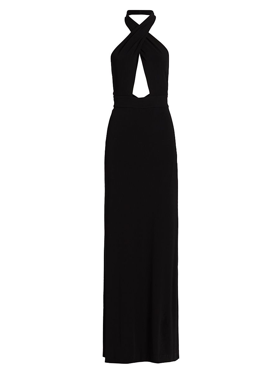 Women's Lita Halter Column Gown - Black - Size 12