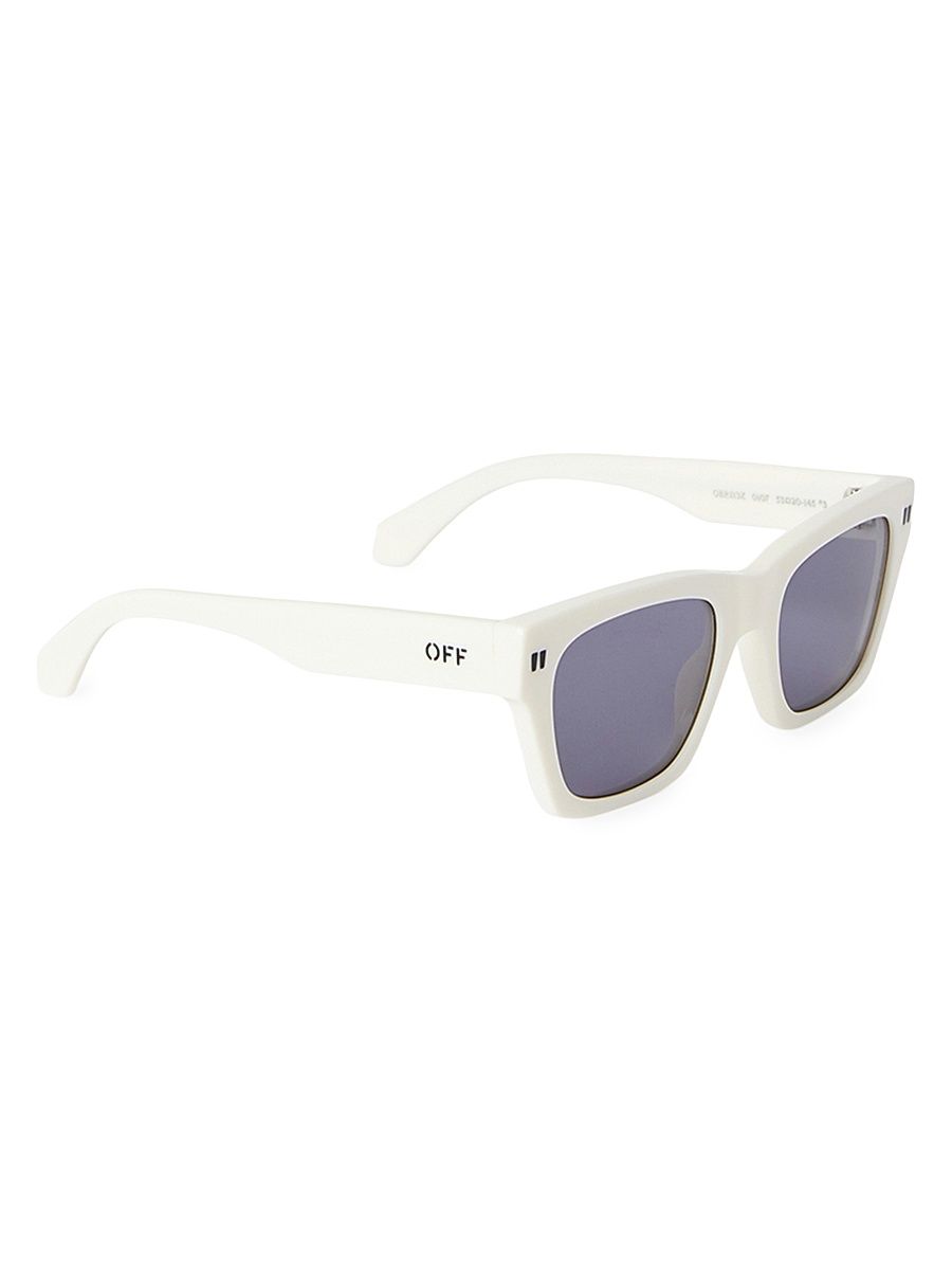 Women's Valdez 53MM Rectangular Sunglasses - White Dark Grey