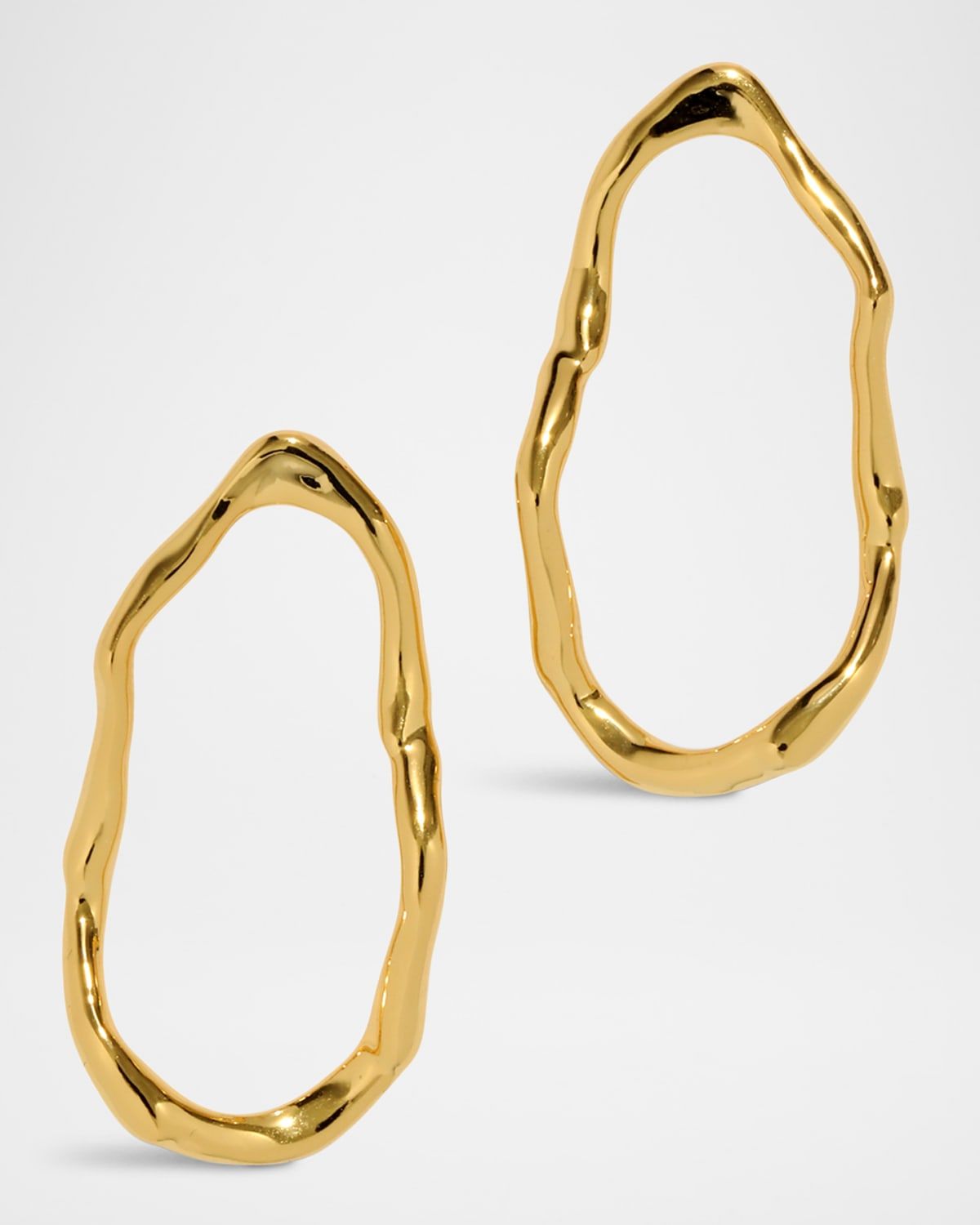 Brut Gold-Plated Open Oval Post Earrings