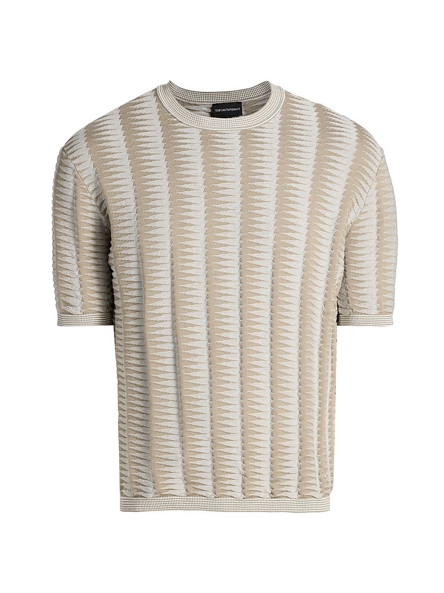 Men's Jagged Edge Short Sleeve Knit Sweater - Vintage Khaki - Size Large