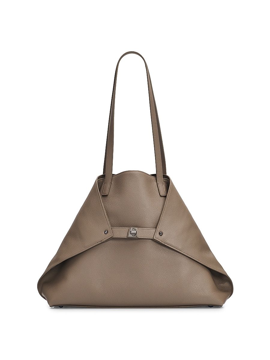 Women's Medium Ai Leather Tote Bag - Taupe