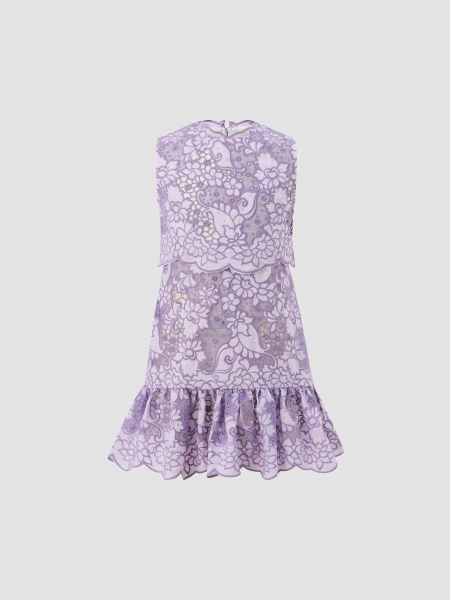 Girl's Little Girl's & Girl's Golden Hour Emmelina Embroidered Mini Dress - Lavender - Size 7