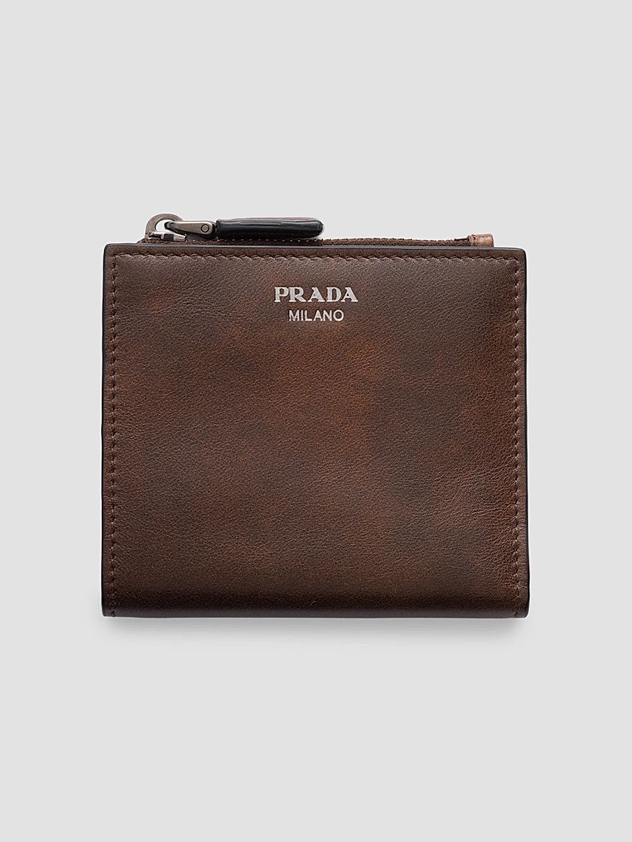 Men's Small Leather Wallet - Brown