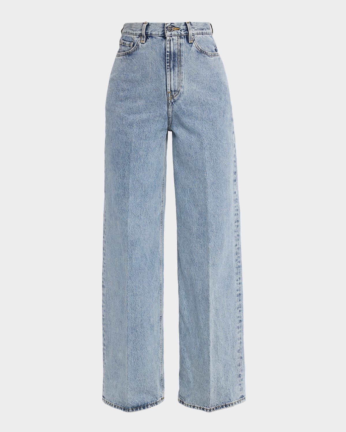 Wide-Leg Denim Pants