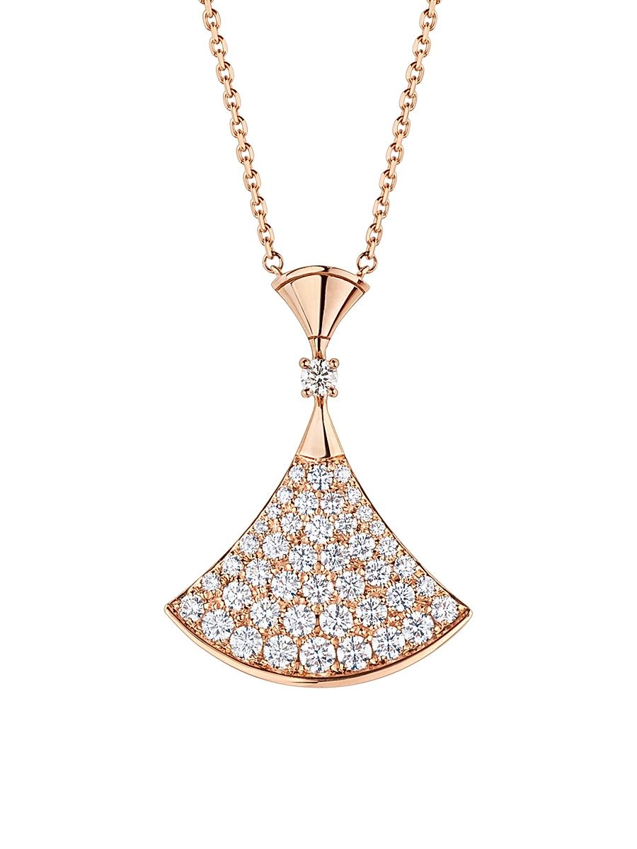 Women's Divas' Dream 18K Rose Gold & Diamond Pavé Pendant Necklace - Rose Gold