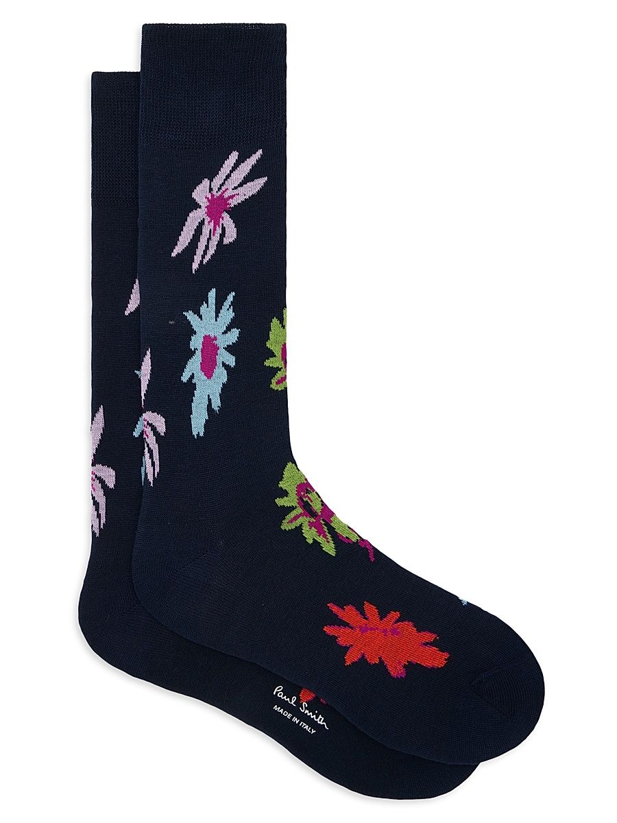 Men's 3-Pack Assorted Printed Socks - Navy