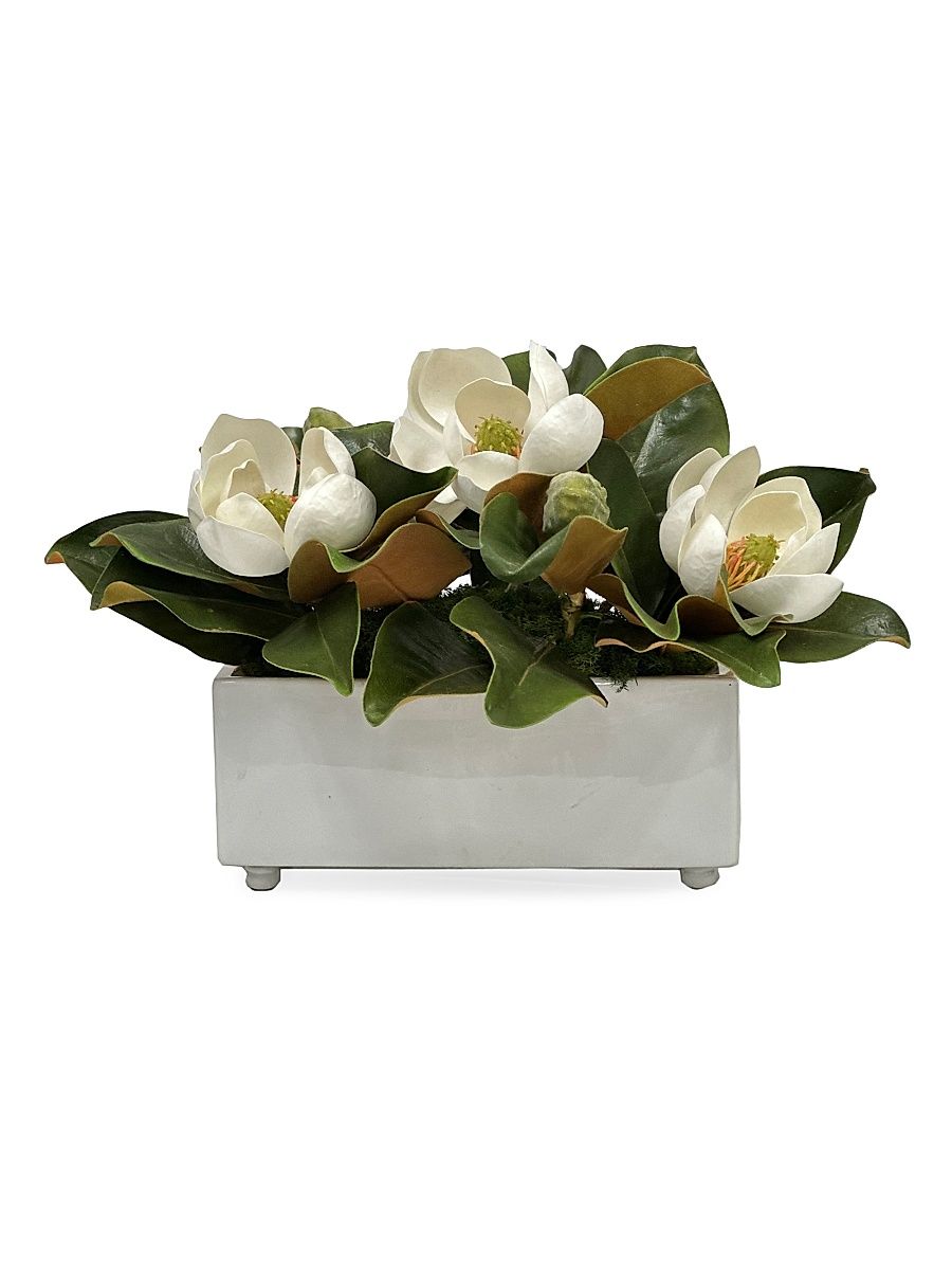 Everyday Newness Refresh Imitation Magnolia In Ceramic Vessel - White