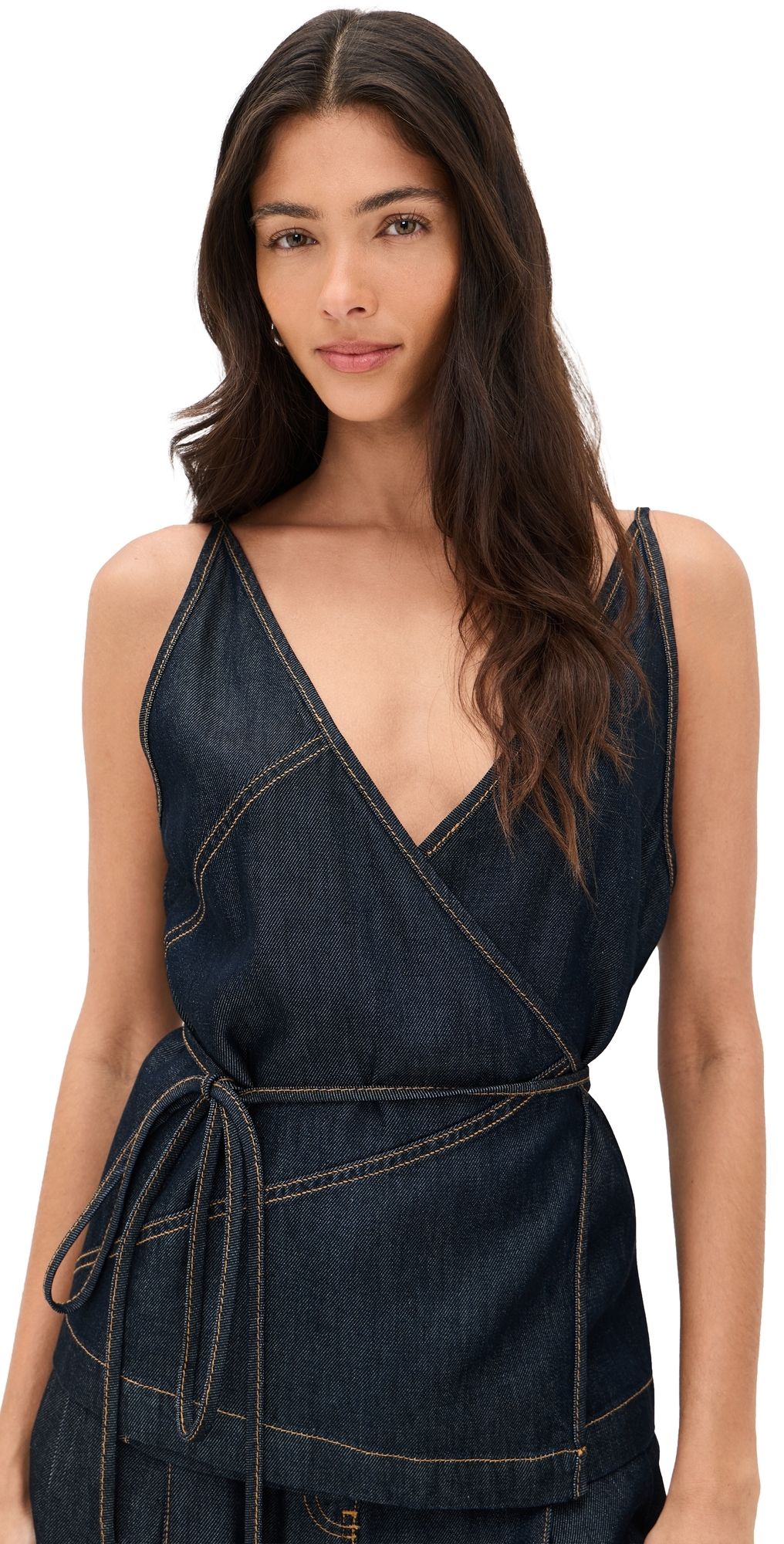 IRO Renata Top Satin Denim 34