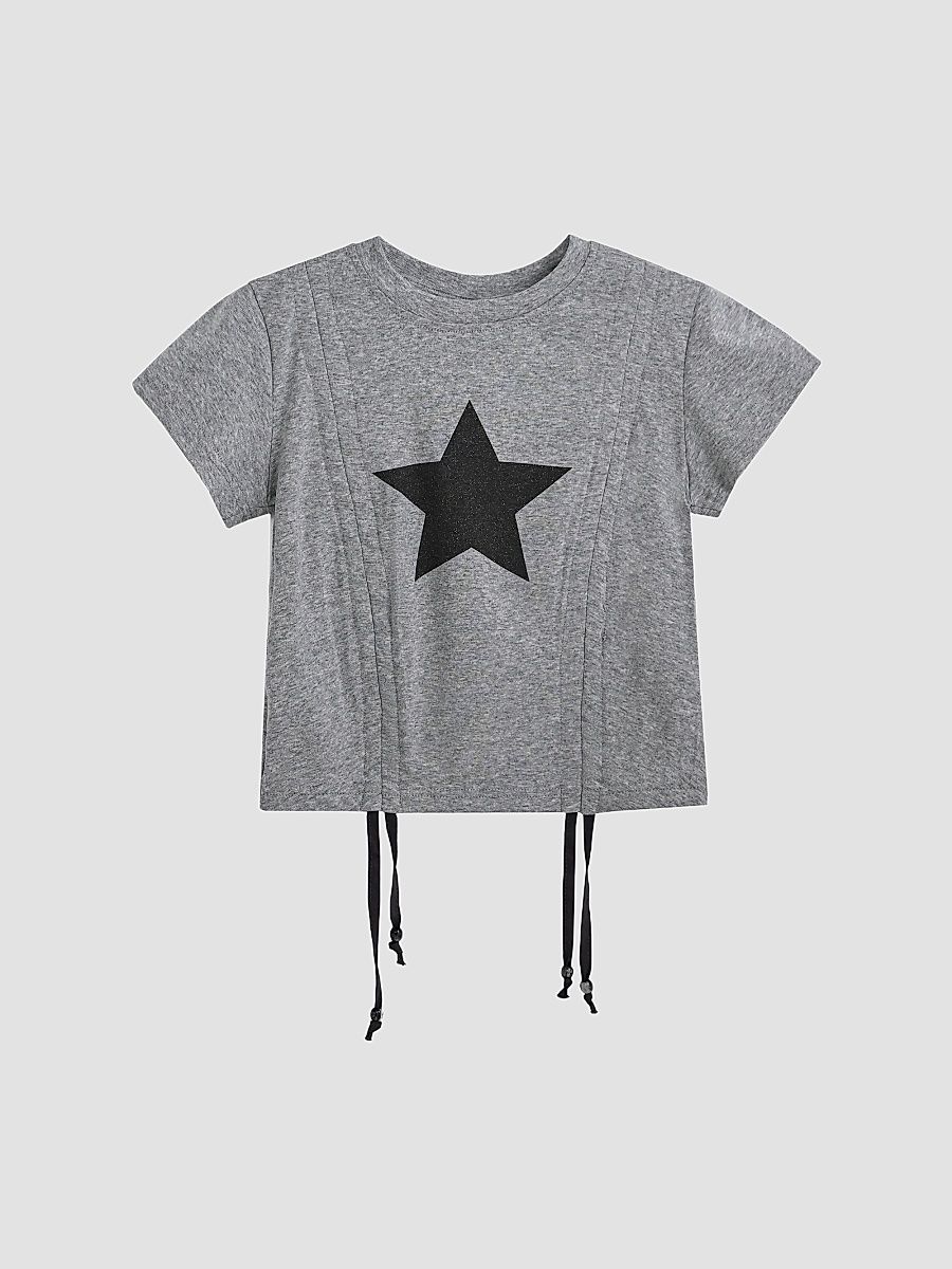 Mimi Tutu Girl's Little Girl's & Girl's Star Accent T-Shirt - Gray - Size 10