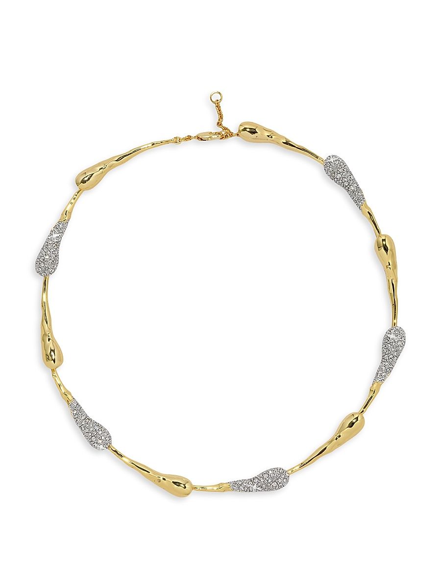 Women's Solanales Two-Tone & Glass Crystal Dewdrop Necklace - Gold