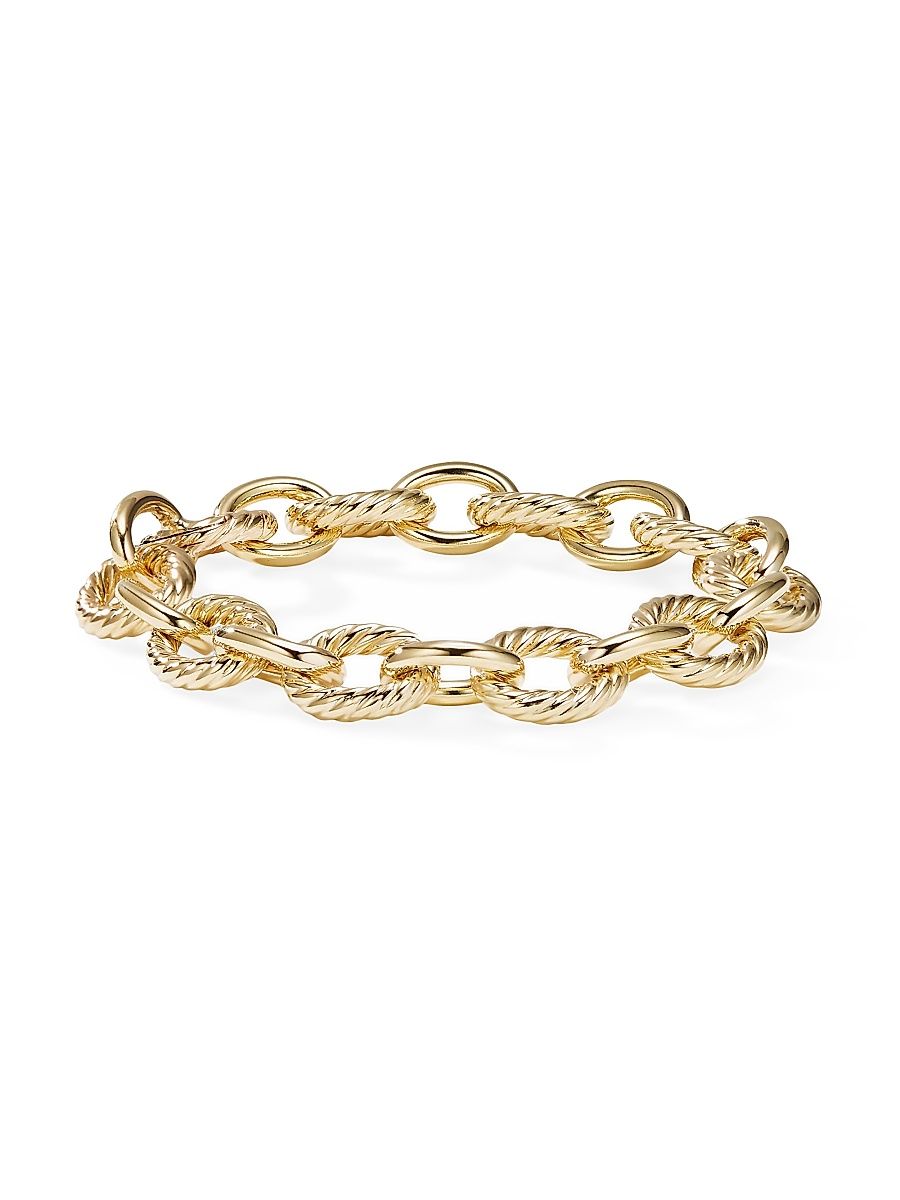Women's Oval Link Chain Bracelet in 18K Yellow Gold, 12mm - Gold - Size 8