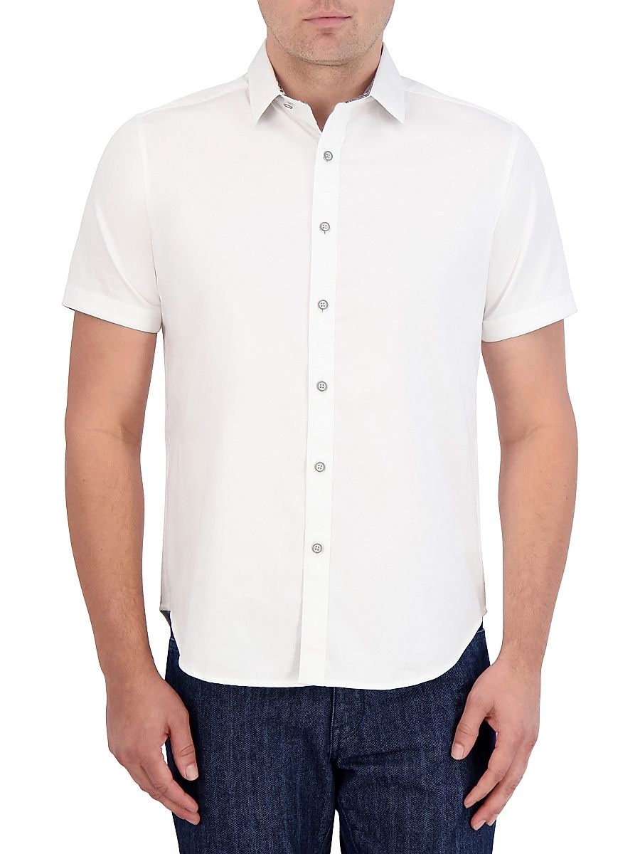 Men's Cruz Control Button-Front Shirt - White - Size XL