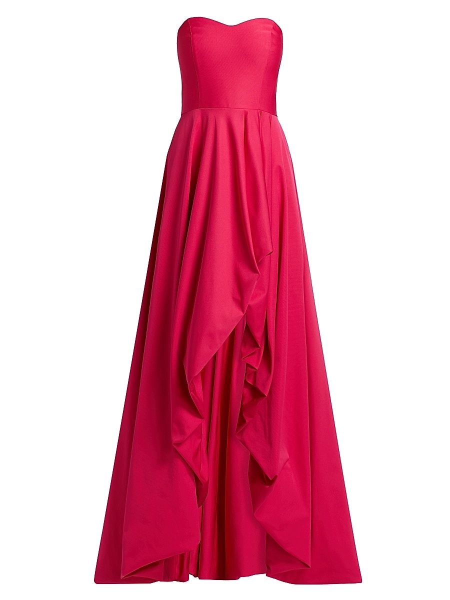 Women's Leela Faille Fit-And-Flare Gown - Hot Berry - Size XL