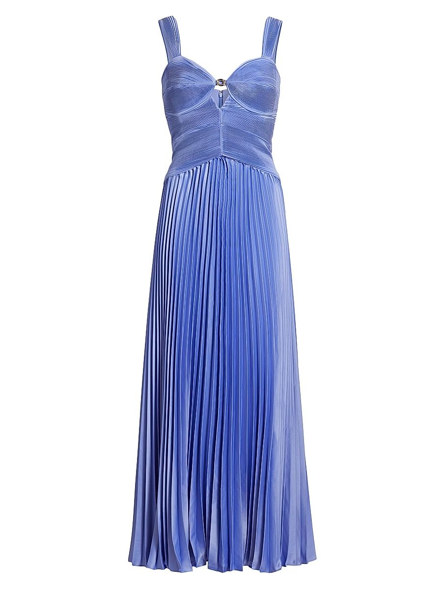 Women's Alaia Pleated Sweetheart Gown - Sail Blue - Size 12