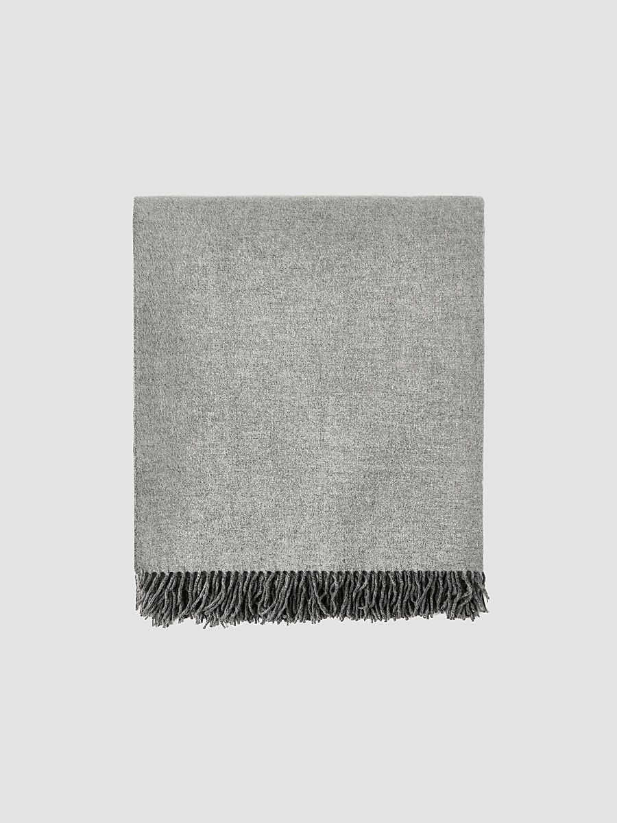 Two-Tone Cashmere Double Cloth Lightweight Throw - Brown
