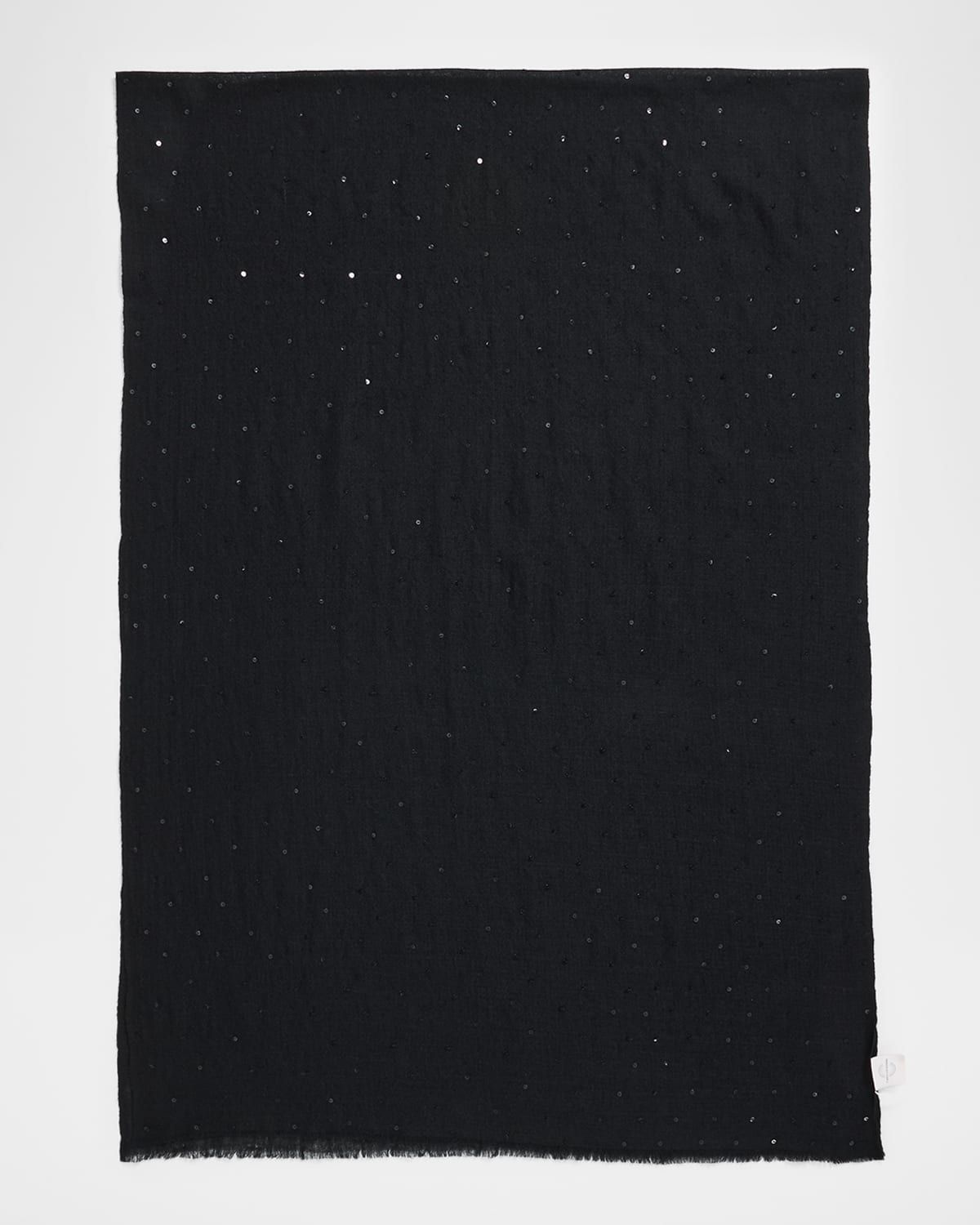 Cashmere/Silk Scarf with Scattered Sequins