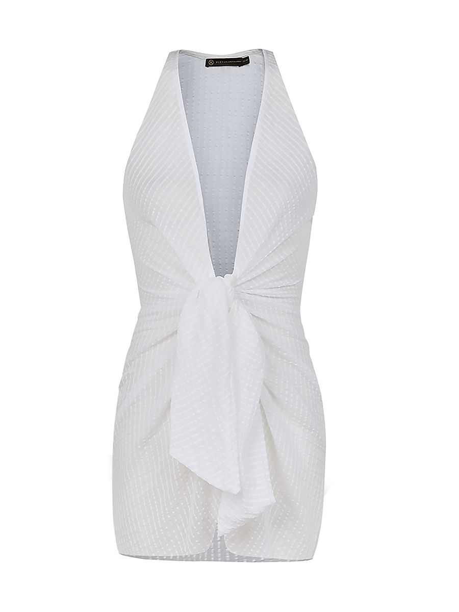 Women's Mita Cotton Sleeveless Cover-Up Minidress - Off White - Size XS
