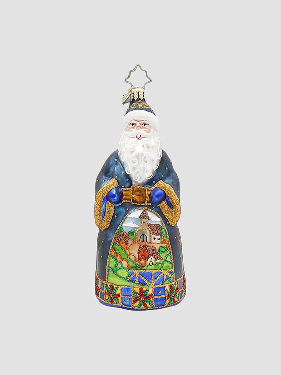 Santa's Keepsake Village Glass Ornament