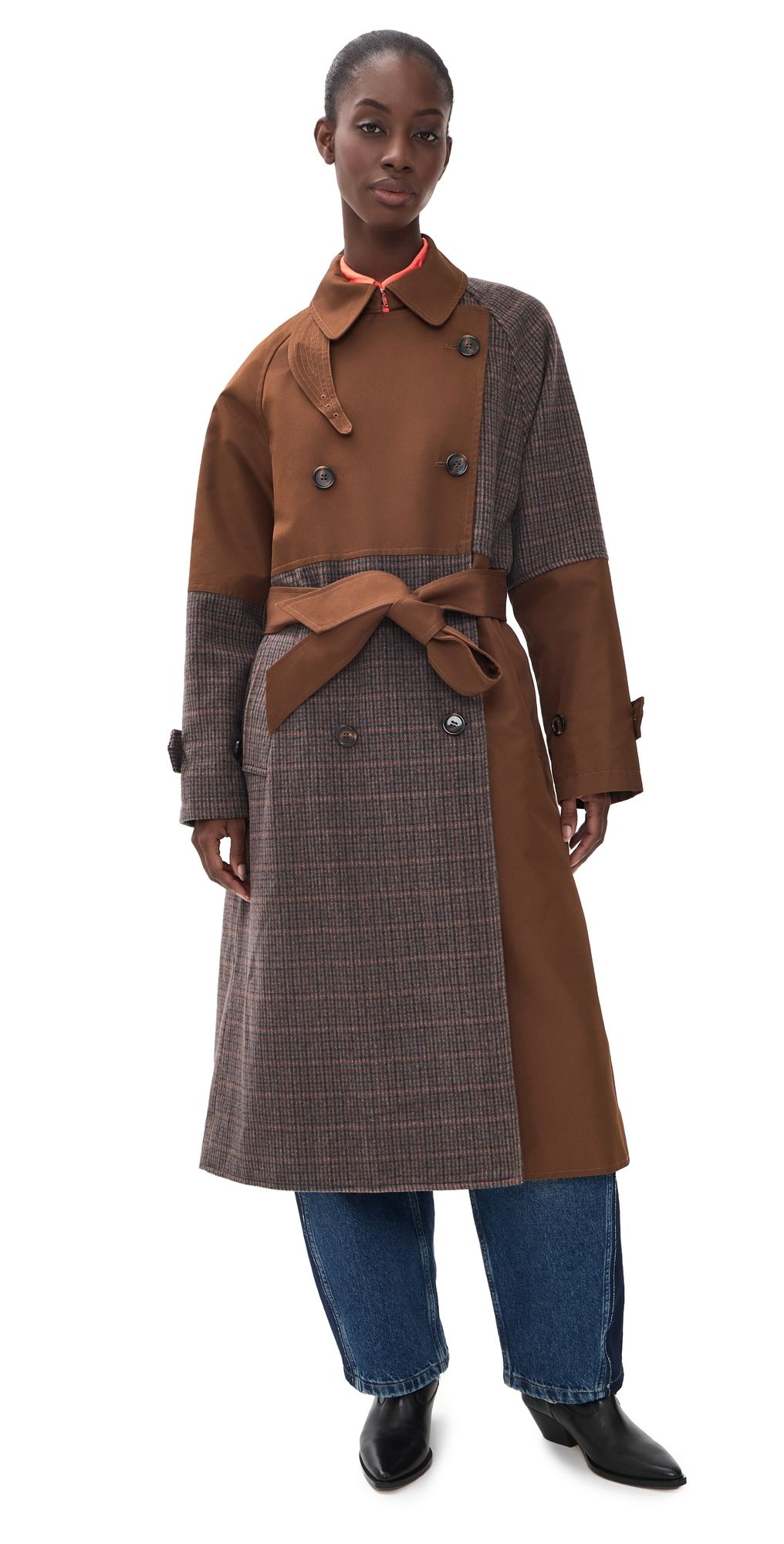 ESSENTIEL ANTWERP Kagu Patchwork Trench Coat Combo1 Bear Me S