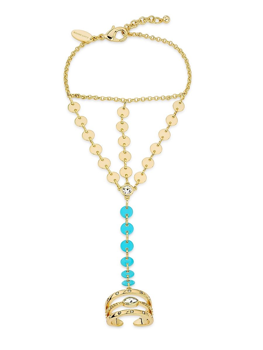 Women's Enamel Charms Saruti Goldtone & Cubic Zirconia Hand Chain - Gold
