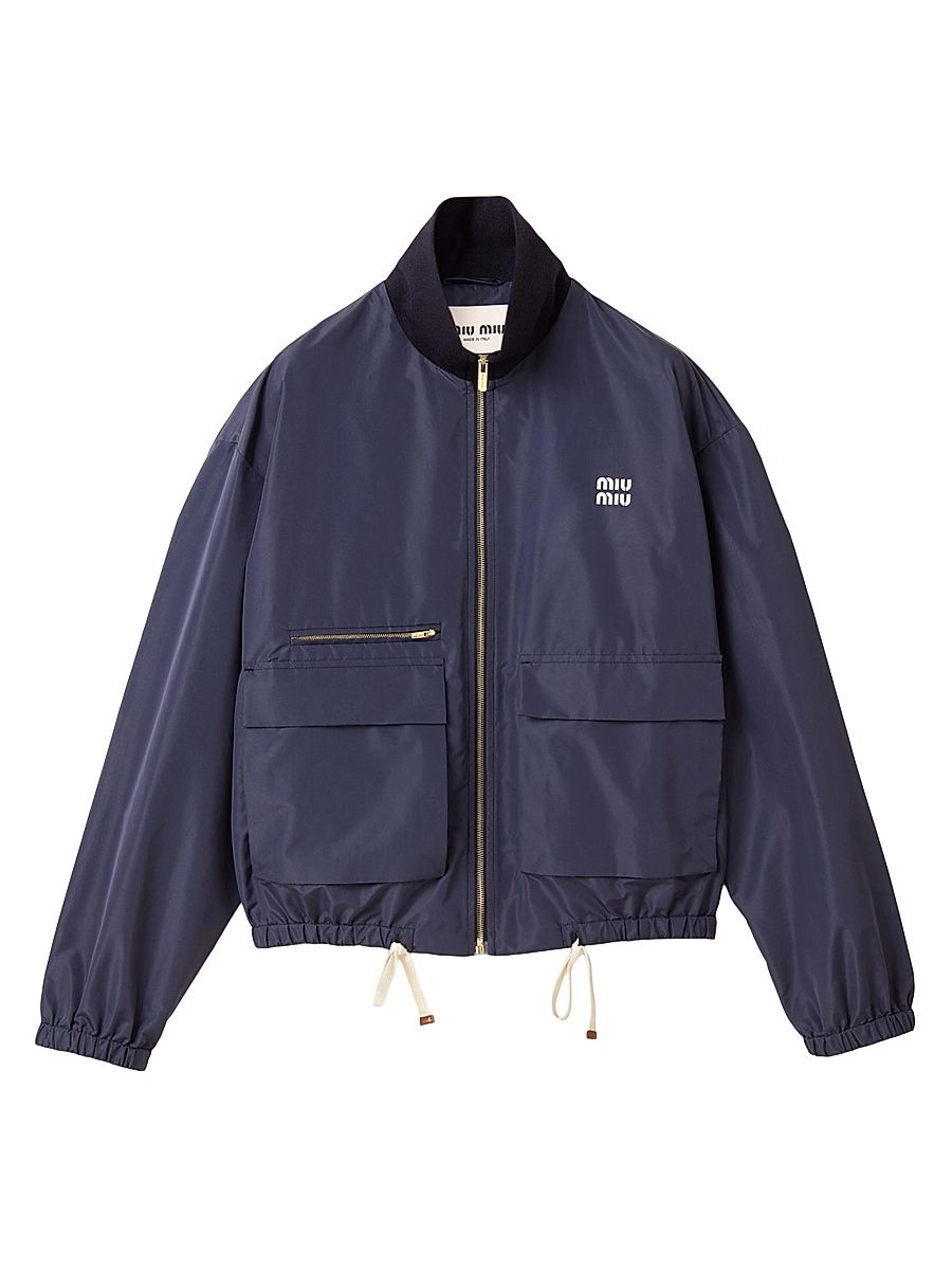 Women's Technical Fabric Blouson Jacket - Blue - Size 0