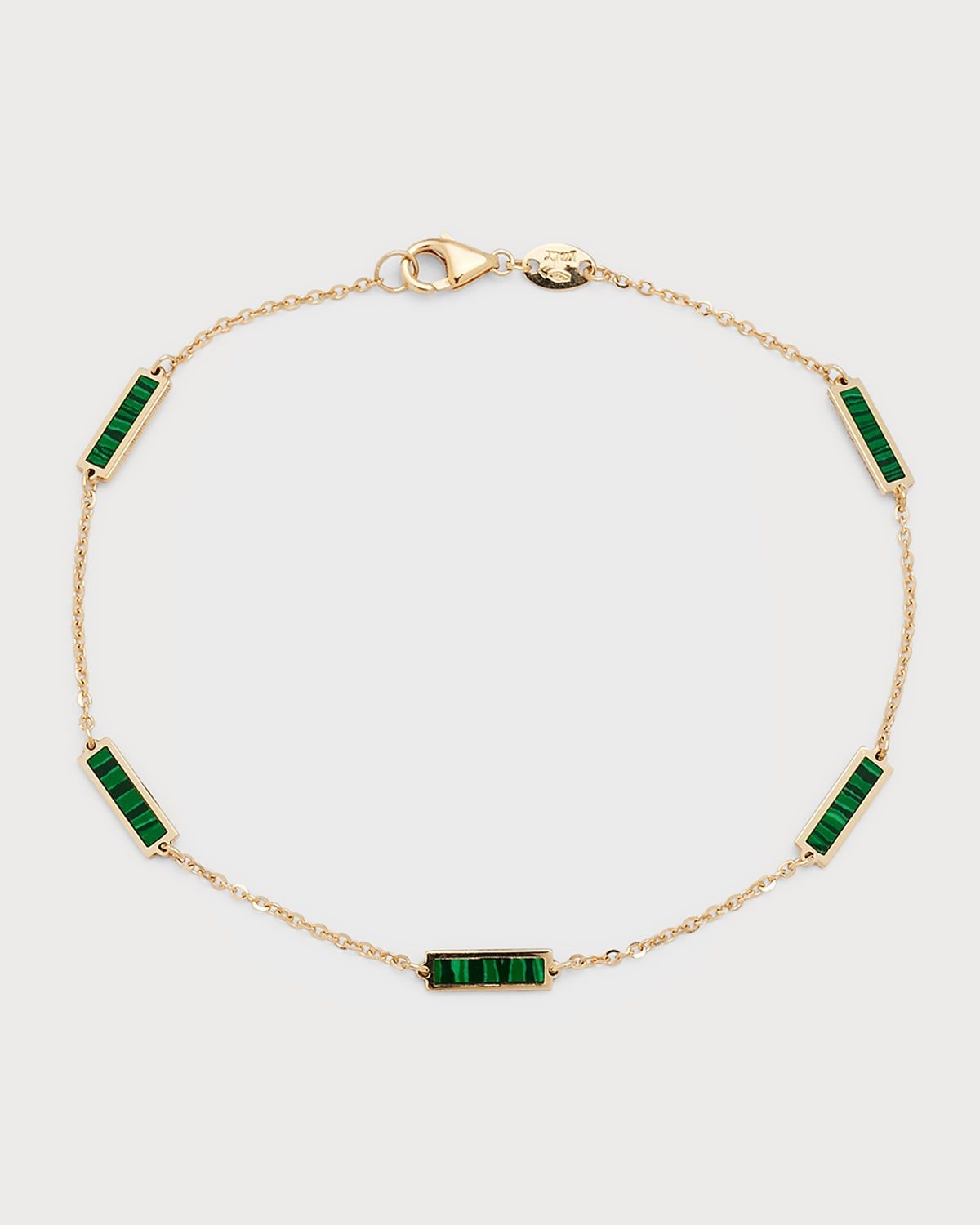 14K Yellow Gold Inlay Station Bracelet