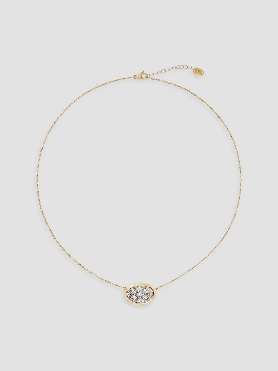 Marco Bicego Women's Lunaria Alta 18K Two-Tone Pavé Diamond Pendant Necklace, Medium - Yellow Gold