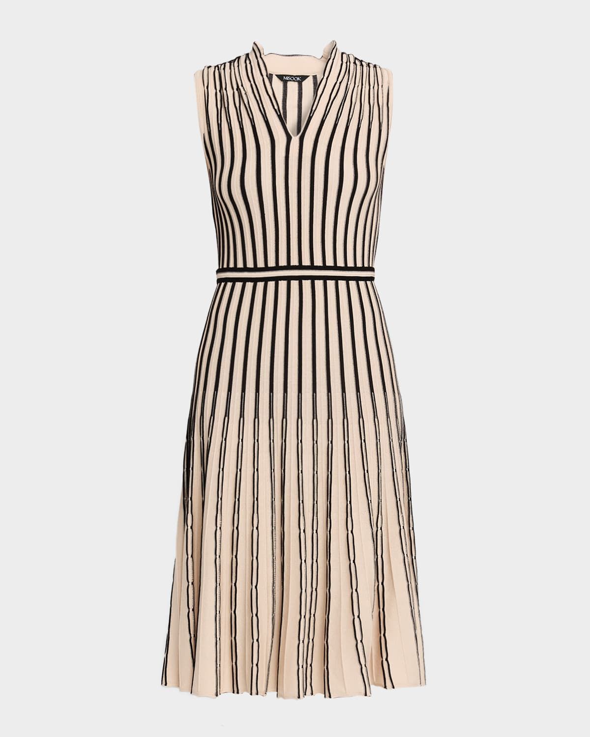 Sleeveless Pleated Knit Midi Dress