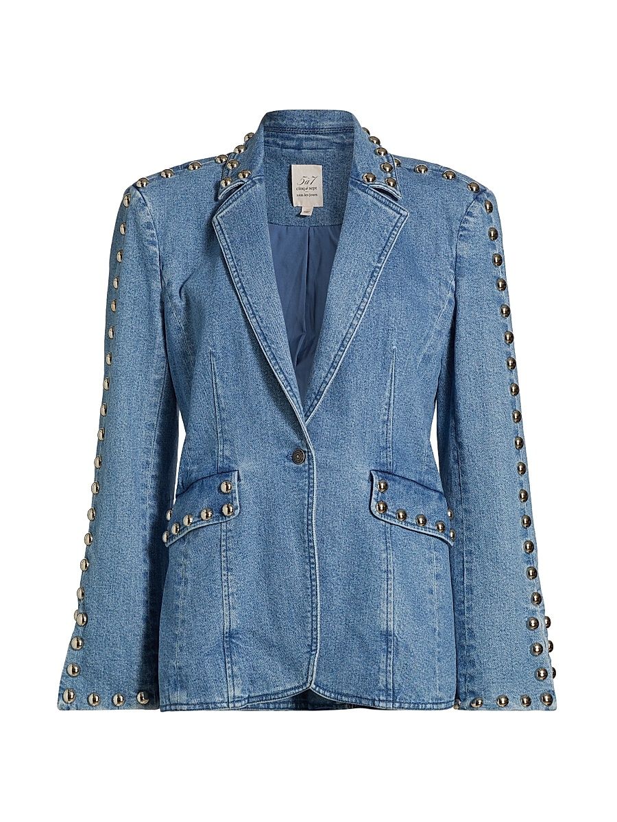 Women's Milly Studded Denim Jacket - Blue Haze - Size 4