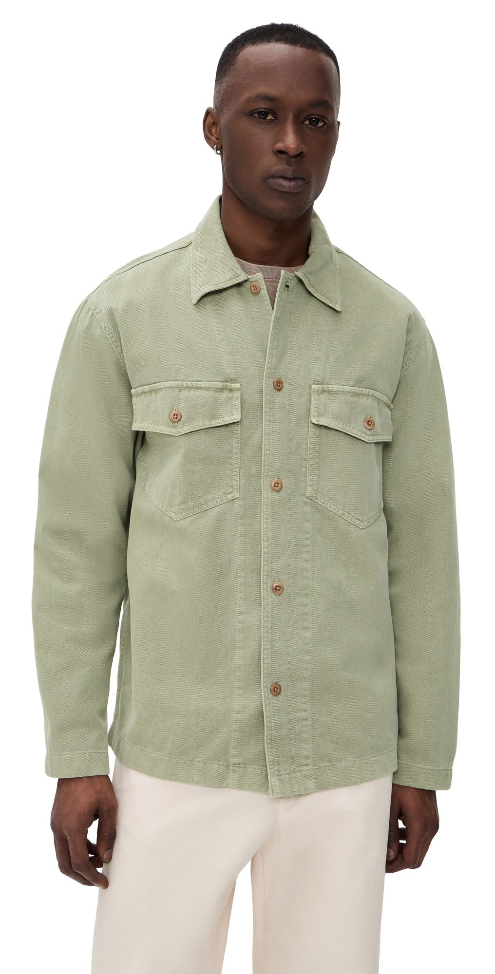 Madewell Fatigue Twill Shirt In Bondex Earthen Sage L
