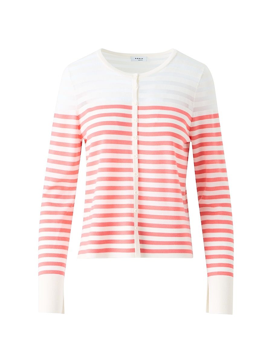 Women's Kodak Stripe Wool-Blend Cardigan - Cream Rose - Size 16