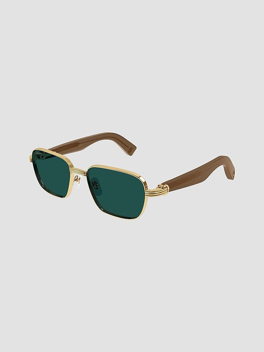 Cartier Men's Première De Cartier 53MM Square Sunglasses - Gold Green